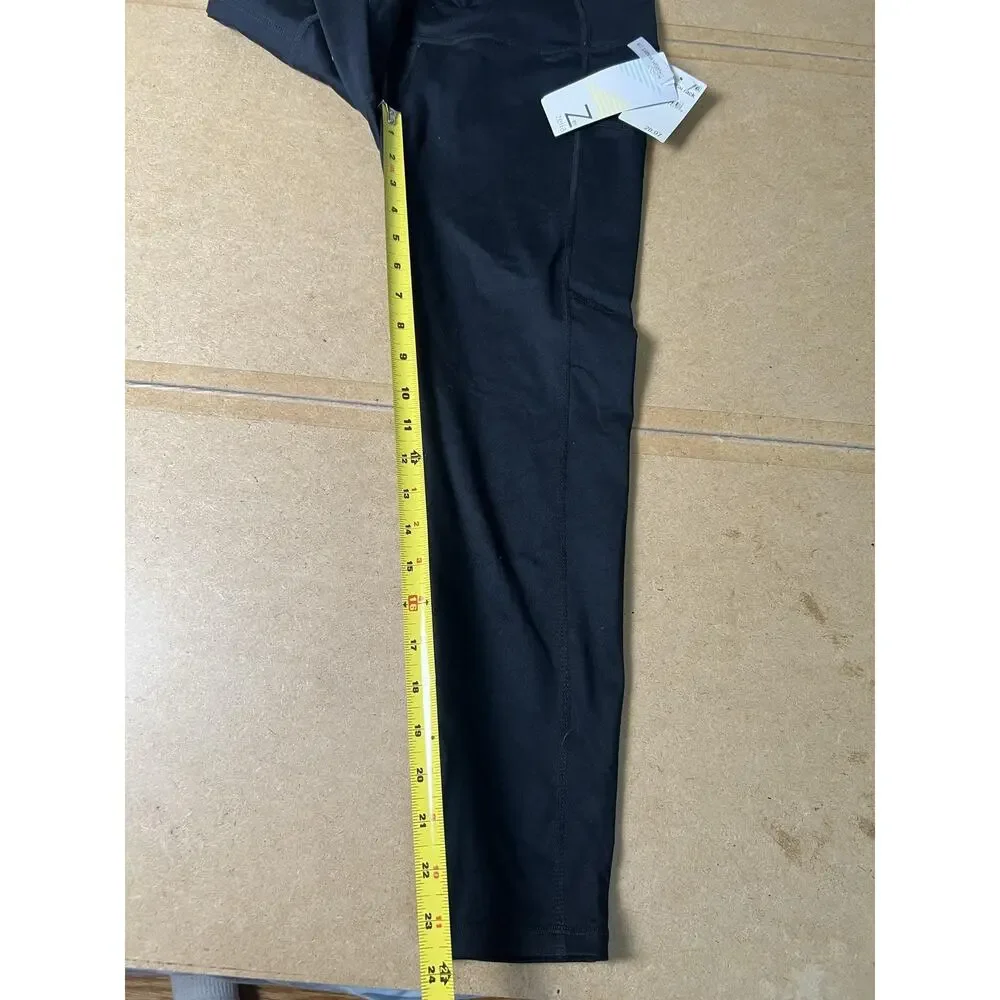 Z By Zella Leggings Womens M Black Ankle Yoga Polyester Spandex Pockets